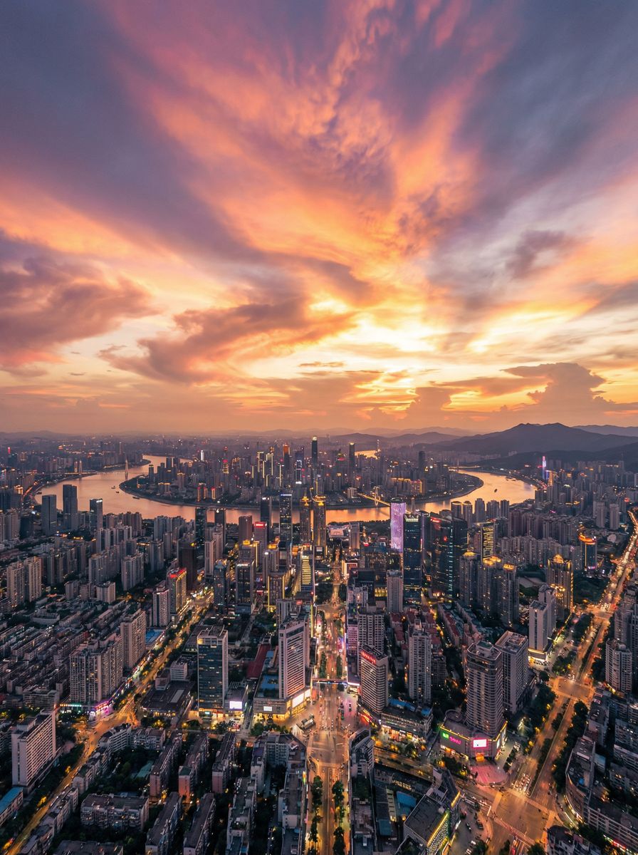 糖心航拍城市风光视频